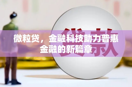 邢台微粒贷，金融科技助力普惠金融的新篇章