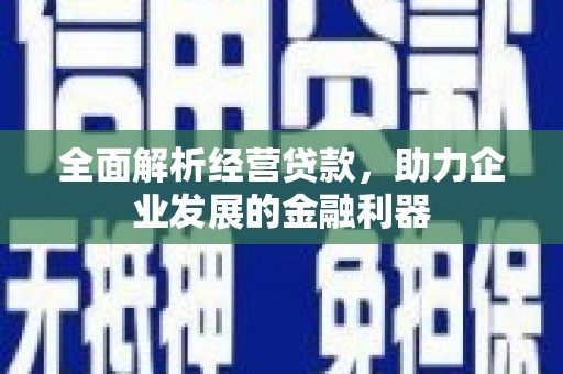 邢台全面解析经营贷款，助力企业发展的金融利器