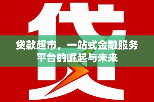 邢台贷款超市，一站式金融服务平台的崛起与未来