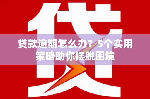 邢台贷款逾期怎么办？5个实用策略助你摆脱困境