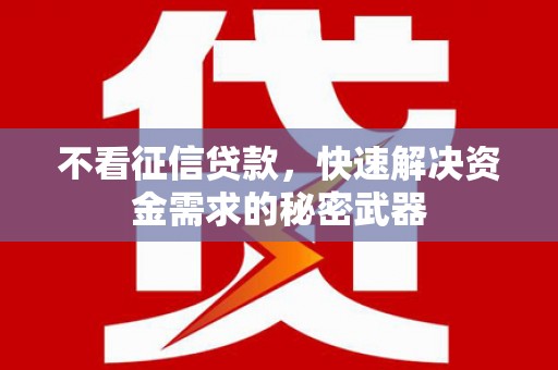 邢台不看征信贷款，快速解决资金需求的秘密武器