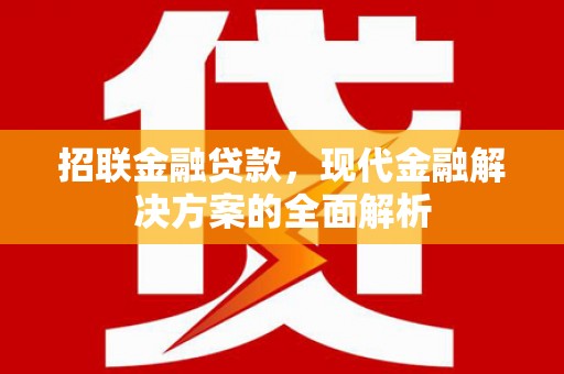 邢台招联金融贷款，现代金融解决方案的全面解析