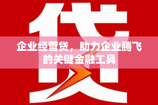 邢台企业经营贷，助力企业腾飞的关键金融工具