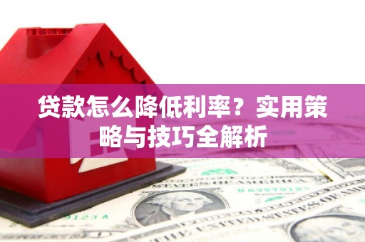邢台贷款怎么降低利率？实用策略与技巧全解析